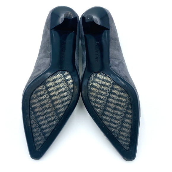 Calvin Klein Dolly Pointed Toe Suede Pumps Women's Size 5.5 M - Gray E3683 - Picture 7 of 10